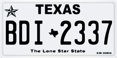 TX license plate BDI2337
