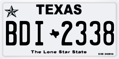 TX license plate BDI2338