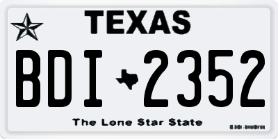 TX license plate BDI2352