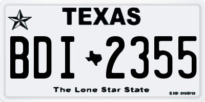 TX license plate BDI2355