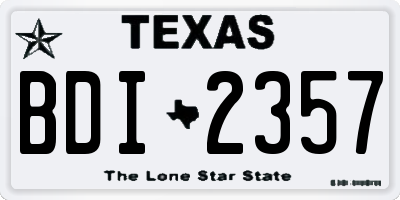 TX license plate BDI2357