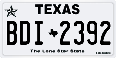 TX license plate BDI2392