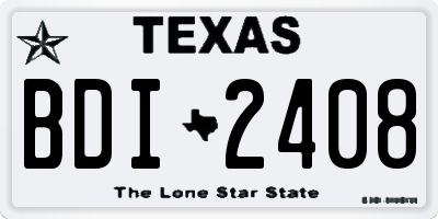 TX license plate BDI2408