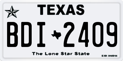 TX license plate BDI2409