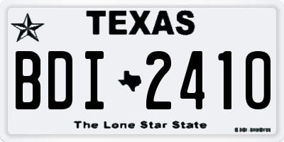 TX license plate BDI2410