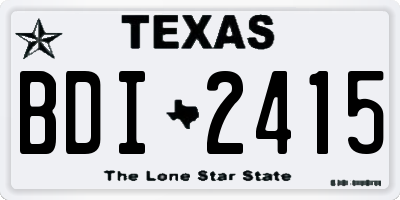TX license plate BDI2415