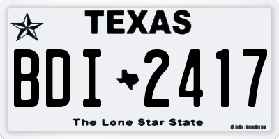 TX license plate BDI2417