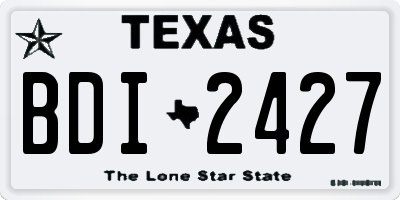 TX license plate BDI2427