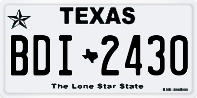 TX license plate BDI2430