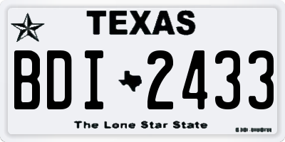 TX license plate BDI2433