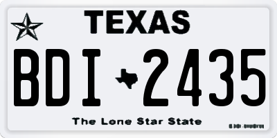 TX license plate BDI2435