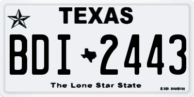 TX license plate BDI2443