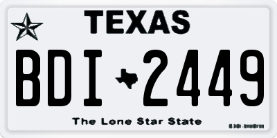 TX license plate BDI2449