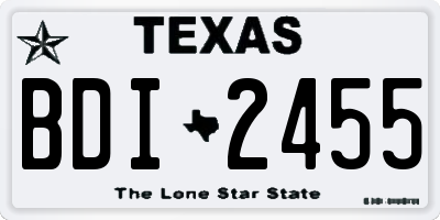 TX license plate BDI2455