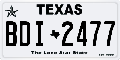 TX license plate BDI2477