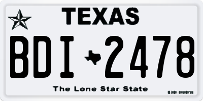 TX license plate BDI2478