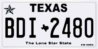 TX license plate BDI2480