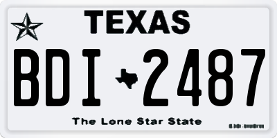 TX license plate BDI2487