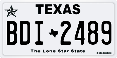 TX license plate BDI2489