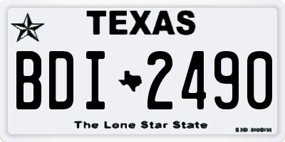 TX license plate BDI2490
