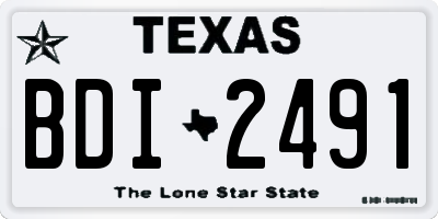 TX license plate BDI2491