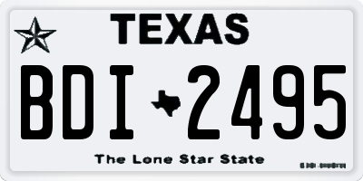 TX license plate BDI2495