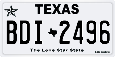 TX license plate BDI2496