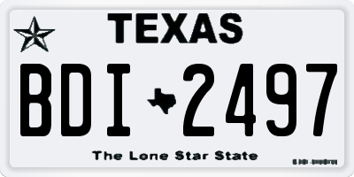 TX license plate BDI2497