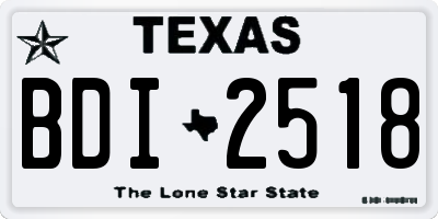 TX license plate BDI2518