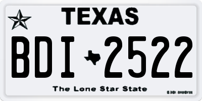 TX license plate BDI2522