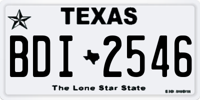 TX license plate BDI2546