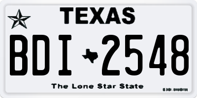 TX license plate BDI2548