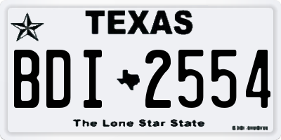 TX license plate BDI2554