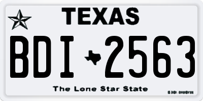 TX license plate BDI2563