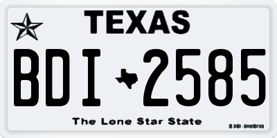 TX license plate BDI2585