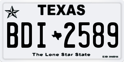 TX license plate BDI2589