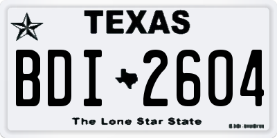 TX license plate BDI2604