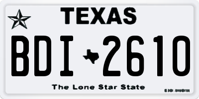 TX license plate BDI2610