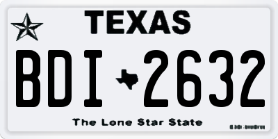 TX license plate BDI2632