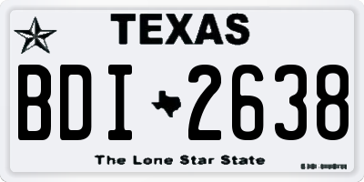 TX license plate BDI2638