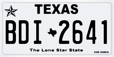 TX license plate BDI2641