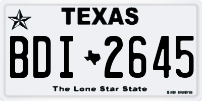 TX license plate BDI2645