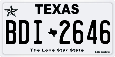 TX license plate BDI2646