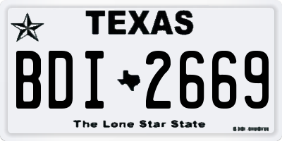TX license plate BDI2669