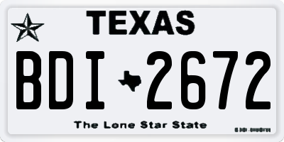TX license plate BDI2672