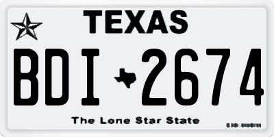 TX license plate BDI2674