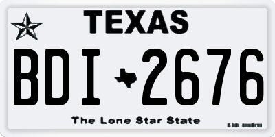 TX license plate BDI2676