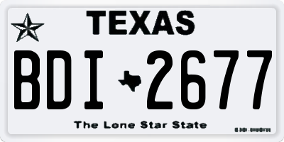 TX license plate BDI2677