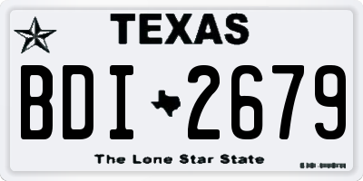 TX license plate BDI2679