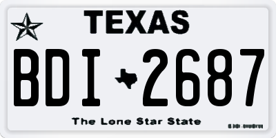 TX license plate BDI2687